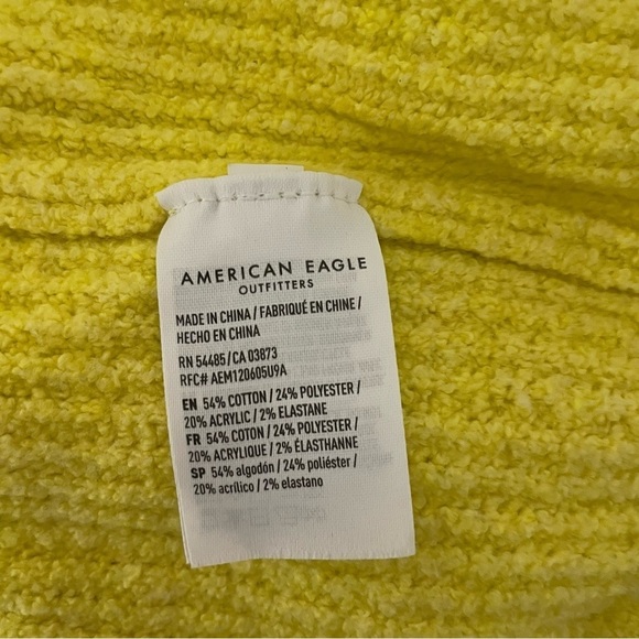 American Eagle hooded drawstring tie front cropped sweater 15972 - Picture 4 of 6